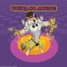 anthro clothing hat headgear headwear magic male smile solo spell thong top_hat underwear kobi_lacroix canid canine canis mammal wolf 1:1 2013