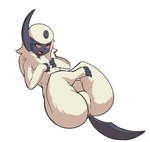 absol big_butt butt featureless_crotch female feral fur generation_3_pokemon hi_res mohurin nintendo pokemon pokemon_(species) solo thick_thighs white_body white_fur wide_hips