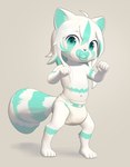 ambiguous_gender anthro clean_diaper clothed clothing diaper diaper_only feet looking_at_viewer navel object_in_mouth pacifier pacifier_in_mouth pawprint_diaper pawprint_print print_diaper simple_background solo standing toes topless wearing_diaper young young_anthro felyn arctic_fox canid canine fox mammal true_fox hi_res