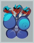 3_heads anthro areola auto_breast_lick balls big_areola big_balls big_breasts big_nipples blue_border bodily_fluids border breast_lick breast_play breasts cum female genital_fluids genitals group huge_breasts hyper hyper_breasts licking male male/female messy multi_head nipples self_lick size_difference small_dom_big_sub thick_thighs tongue tongue_out thewilldpink european_mythology greek_mythology mythology magnatesue starock avian gryphon hydra mythological_avian mythological_creature absurd_res hi_res