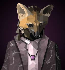 anthro brown_hair clothing collared_shirt dress_shirt female hair jacket jewelry shirt solo topwear lyapotisha canid canine mammal maned_wolf hi_res