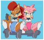 anthro blue_eyes boots breasts brown_body brown_fur clothing cosplay duo female footwear fur green_eyes hair happy looking_at_viewer pink_body pink_hair red_hair shoes simple_background smile thick_thighs wide_hips cloudz archie_comics mighty_switch_force! sega sonic_the_hedgehog_(archie) sonic_the_hedgehog_(comics) sonic_the_hedgehog_(series) wayforward amy_rose sally_acorn chipmunk eulipotyphlan ground_squirrel hedgehog mammal rodent sciurid 2014 digital_media_(artwork)