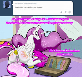 anal anal_penetration anus apode curtains cute_fangs dildo dock_(anatomy) duo eyewear fangs feathered_wings feathers female female/female feral feral_on_feral fur genitals glasses hair horn inside interspecies legless long_hair looking_back open_mouth penetration pink_body pink_eyes pink_hair pink_skin purple_body purple_hair raised_tail serpentine sex sex_toy suitcase sun tail teeth text tribadism vaginal vulva white_body white_feathers white_fur wings yellow_eyes da_goddamn_batguy friendship_is_magic hasbro my_little_pony mythology tumblr fan_character princess_celestia_(mlp) princess_molestia draconcopode equid equine mammal mythological_creature mythological_equine naga reptile scalie snake winged_unicorn 2013 english_text