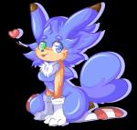 anthro blep blue_body blue_eyes blue_fur female fluffy fur green_eyes heart_symbol heterochromia mostly_nude simple_background solo tongue tongue_out transparent_background vicsaur sega sonic_the_hedgehog_(series) sonichu_(series) chris-chan_sonichu fan_character eulipotyphlan hedgehog hybrid mammal alpha_channel