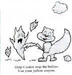 acorn anthro bodily_fluids bottomless bullies clothed clothing cloud coloring_book feral fire food footwear fruit fur genital_fluids grey_clothing grey_footwear grey_topwear group humor male nut_(fruit) peeing plant shirt shoes simple_background sneakers solo_focus tail text topwear urine urine_stream white_background unknown_artist conker's_bad_fur_day rareware conker elemental_creature fire_creature mammal rodent sciurid tree_squirrel digital_drawing_(artwork) digital_media_(artwork) english_text greyscale low_res monochrome source_request