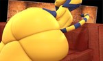 anthro big_butt butt butt_focus female furniture hand_on_butt huge_butt looking_back lying_on_sofa markings nude on_sofa sofa solo striped_markings striped_tail stripes tail tail_markings thick_thighs yellow_body cindablimp animal_crossing nintendo ankha_(animal_crossing) ankha_(hazeker) domestic_cat felid feline felis mammal 2023 3d_(artwork) digital_media_(artwork) hi_res source_filmmaker_(artwork)