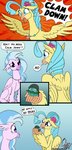 dialogue female feral semi-anthro text omny87 european_mythology friendship_is_magic greek_mythology hasbro my_little_pony my_little_pony:_the_movie_(2017) mythology princess_skystar_(mlp) silverstream_(mlp) avian bivalve clam hippogriff marine mollusk mythological_avian mythological_creature colored comic english_text hi_res sketch cousins_(lore)