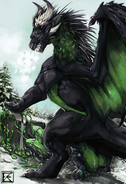2_penises animal_genitalia anthro balls black_body black_fur black_scales bodily_fluids claws colored_cum cum duo ejaculation erection feral fur genital_fluids genitals green_cum green_penis green_wings horn male male/male membrane_(anatomy) membranous_wings multi_genitalia multi_penis penis scales sheath size_difference unusual_bodily_fluids unusual_cum unusual_genital_fluids white_claws white_horn wings zweikopfeinhorn mythology canid dragon mammal mythological_creature mythological_scalie scalie hi_res