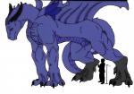 duo feral male membrane_(anatomy) membranous_wings paws silhouette size_difference solo_focus tail wings unknown_artist mythology clainekun drache dragon human mammal mythological_creature mythological_scalie scalie hi_res