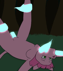 anthro disembodied_hand disembodied_penis fellatio female forest genitals glowing glowing_genitalia glowing_penis green_eyes leg_grab male oral oral_penetration penetration penile penis pink_body plant sex solo_focus touching_face tree vaginal vaginal_penetration fast_master marry_(fast_master) domestic_cat felid feline felis ghost mammal spirit hi_res