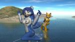 anthro blue_body blue_fur breasts canon_couple duo featureless_crotch female fur male nipples nude one_eye_closed open_mouth smile toy toy_gun water_gun littlefisky nintendo star_fox fox_mccloud krystal_(star_fox) canid canine fox mammal 3d_(artwork) digital_media_(artwork)