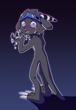 anthro blue_eyes bodily_fluids crying horn long_tail looking_at_viewer male open_mouth simple_background solo standing tail tears tongue young young_anthro young_male xkdltm1 thais_(xkdltm1) mammal 2023 absurd_res hi_res
