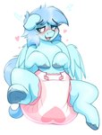 big_diaper blue_body blue_eyes blue_fur blue_hair blush clothed clothing diaper diaper_fetish diaper_only eyebrow_through_hair eyebrows feral fur hair heart_symbol hooves male pink_diaper simple_background solo topless translucent translucent_hair wearing_diaper white_background white_diaper wings czu hasbro my_little_pony mythology fan_character equid equine mammal mythological_creature mythological_equine pegasus absurd_res hi_res