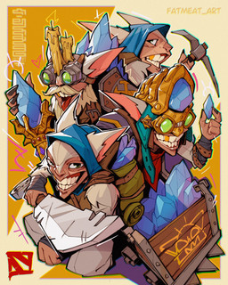 4_fingers abstract_background aghanims_scepter anthro backpack beard blue_gem blue_hood candle candle_on_head clothed clothed_anthro clothed_male clothing eyewear eyewear_on_head facial_hair fingers foreshortening fur game_logo gem glint goggles goggles_on_head gold_(metal) gold_tooth grin grinning_at_viewer group hand_wraps high-angle_view holding_gem holding_melee_weapon holding_object holding_pickaxe holding_sword holding_weapon logo looking_at_object looking_at_viewer looking_back looking_back_at_viewer male male_anthro melee_weapon minecart outline pointy_ears prick_ears slim_anthro slim_male smile smiling_at_viewer sword text treasure weapon white_beard white_body white_facial_hair white_fur wraps fatmeat_art dota valve meepo_the_geomancer mammal rodent 2026 4:5 absurd_res artist_logo artist_name chromatic_aberration digital_drawing_(artwork) digital_media_(artwork) hi_res