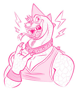 anthro bodily_fluids claws clothed clothing collar facial_piercing head_spikes male mouth_piercing muscular muscular_anthro muscular_male neck_piercing nose_piercing piercing saliva scales shirt solo spikes spikes_(anatomy) studded_collar studs tongue tongue_out tongue_piercing topwear freakat17 goat_(movie) sony_corporation sony_pictures modo_olachenko komodo_dragon lizard monitor_lizard reptile scalie 2026 digital_media_(artwork) hi_res
