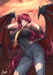 big_breasts breasts clothing female hair long_hair looking_at_viewer nipple_outline not_furry simple_background solo wings adsouto high_school_dxd rias_gremory demon humanoid hi_res