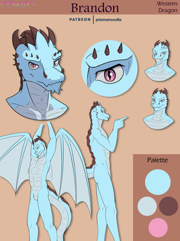 anthro blue_body gesture hand_gesture horn looking_at_viewer male membrane_(anatomy) membranous_wings pink_eyes pointing simple_background smile solo stretching tail wings prismanoodle european_mythology mythology dragon mythological_creature mythological_scalie scalie western_dragon 3:4 digital_media_(artwork) hi_res model_sheet