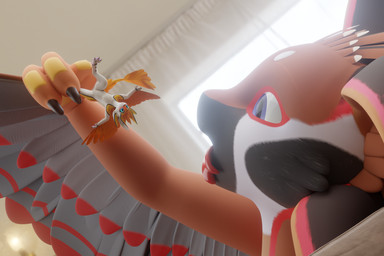 4_ears anthro claws duo extreme_size_difference feathered_wings feathers feet fur imminent_vore male micro multi_ear open_mouth pawpads paws red_body red_feathers size_difference spiri'vali tail teeth tongue tongue_out vore white_body white_feathers winged_arms wings kaanavali feldi kaan_avali avali avian 3:2 3d_(artwork) blender_(artwork) blender_cycles_(artwork) digital_media_(artwork) hi_res