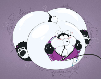 3_toes air_from_butt air_inflation anthro armwear barefoot belly belly_expansion big_belly big_breasts big_butt big_cheeks big_eyes big_feet big_hands big_tail black_armwear black_clothing black_fingerless_gloves black_gloves black_hair black_handwear black_legwear black_nose black_panties black_pawpads black_underwear blush body_inflation breast_expansion breasts bulging_eyes butt butt_expansion cheek_expansion clothing cross-popping_vein ear_expansion expansion eye_expansion feet female fingerless_gloves floating foot_expansion gloves hair hand_expansion handwear hose hose_in_mouth hose_inflation huge_belly huge_breasts huge_butt huge_cheeks huge_eyes huge_feet huge_hands huge_tail hyper hyper_belly hyper_breasts hyper_butt hyper_cheeks hyper_ears hyper_eyes hyper_feet hyper_hands hyper_inflation hyper_tail immobile inflation legwear motion_lines onomatopoeia panties pawpads paws puffed_cheeks purple_background purple_clothing purple_eyes purple_topwear scut_tail short_tail simple_background soles solo sound_effects spread_toes swelling tail tail_expansion text three-quarter_view tight_clothing toes toony topwear uber_inflation underwear white_body white_ears beeblimp jalpunny freedom_planet galaxytrail neera_li bear giant_panda mammal 2026 colored digital_media_(artwork) flat_colors hi_res