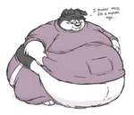 anthro belly belly_overhang belly_pinch big_belly big_butt black_body black_fur blush butt chubby_cheeks clothed clothing dialogue fur hand_on_belly huge_belly hyper hyper_belly male moobs morbidly_obese morbidly_obese_anthro morbidly_obese_male obese obese_anthro obese_male overweight overweight_anthro overweight_male simple_background solo standing text thick_thighs white_background white_body white_fur wide_hips haloopdy border_collie canid canine canis collie domestic_dog herding_dog mammal pastoral_dog sheepdog english_text hi_res