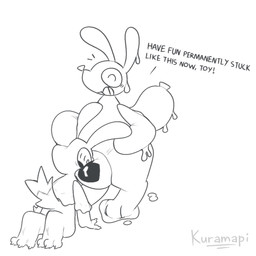 ambiguous_gender anthro balloon bulge duo forced forced_transformation goo_transformation inflatable intersex intersex/intersex male male/male null_bulge pool_toy pooltoy_transformation text transformation kuramapi animate_inanimate canid canine fox goo_creature living_balloon living_inflatable mammal 1:1 hi_res
