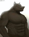anthro black_body black_fur black_sclera clothed clothing fur male muscular muscular_anthro muscular_male scar solo topless p4l4s4rt elden_ring fromsoftware blaidd_(elden_ring) canid canine canis mammal wolf 2025 signature