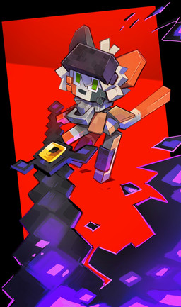 calico_pattern green_eyes holding_melee_weapon holding_object holding_sword holding_weapon melee_weapon multicolored_body simple_background standing sword tail toony weapon foresttherotten microsoft minecraft mojang xbox_game_studios mammal 2025 detailed digital_media_(artwork) digital_painting_(artwork) full-length_portrait hi_res painting_(artwork) portrait