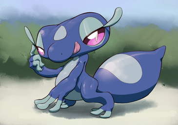3_fingers ambiguous_gender fingers looking_at_viewer simple_background solo tongue .f_9578 nintendo pokemon pokemon_winds_and_waves gecqua generation_10_pokemon lizard pokemon_(species) reptile scalie 2026