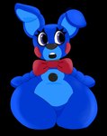 anthro anthrofied black_background black_nose blue_body bow_tie button_(fastener) crossgender curvy_figure featureless_crotch female flat_chested machine open_mouth overweight overweight_female purple_eyes red_bow_tie red_cheeks short_stack simple_background solo wide_hips spicysausages five_nights_at_freddy's scottgames sister_location puppet_bonnie_(fnafsl) animatronic lagomorph leporid mammal rabbit robot 2019 absurd_res hi_res