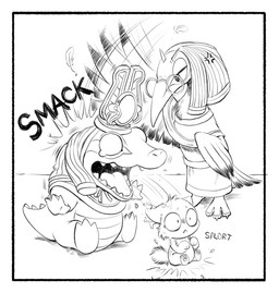 ambiguous_gender angry anthro bodily_fluids bottomless claws clothed clothing cross-popping_vein crying empty_eyes eyewear fangs feathered_wings feathers featureless_crotch fully_clothed fur glasses group headdress hitting_another male nude onomatopoeia open_mouth pawpads saliva sound_effects tears teeth text trio wings silverfox5213 egyptian_mythology middle_eastern_mythology mythology sobek thoth avian bird crocodile crocodilian deity ibis nile_crocodile pelecaniform reptile scalie threskiornithid 2025 black_and_white monochrome
