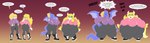 alternate_species anthro big_breasts blonde_hair blue_eyes boots breasts claws clothed clothing dialogue duo female footwear gradient_background hair hissing laugh mental_transformation obese overweight overweight_anthro personality_change shoes simple_background species_transformation tail text tongue tongue_out transformation transformation_sequence weight_gain wings inkykinks mario_bros metroid mythology nintendo sega sonic_the_hedgehog_(series) princess_koopa princess_peach samus_aran koopa mythological_creature scalie space_dragon_(metroid) absurd_res crossover digital_media_(artwork) english_text hi_res