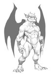 abs anklet bracelet empty_eyes featureless_chest featureless_crotch humanoid_pointy_ears jewelry male membrane_(anatomy) membranous_wings muscular nude solo wings zaphironcalnoir capcom demon's_crest gargoyle's_quest ghosts_'n_goblins firebrand demon gargoyle red_arremer hi_res