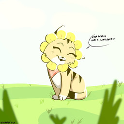 3_toes black_nose black_tail_tip blush blush_lines cheek_tuft dialogue dipstick_tail eyelashes eyes_closed facial_tuft feet female feral fur grass happy kerchief light markings multicolored_body multicolored_fur name_drop name_in_dialogue neckerchief neckwear open_mouth open_smile outside paws pink_kerchief pink_neckerchief plant quadruped sitting sitting_on_ground sky smile solo tail tail_markings text thin_eyebrows toes tuft whisker_spots white_body white_fur white_markings white_sky yellow_tail starburst_uwu pixie_and_brutus pixie_(pixie_and_brutus) domestic_cat felid feline felis mammal 1:1 2023 artist_name colored digital_drawing_(artwork) digital_media_(artwork) english_text hi_res lighting shaded female_(lore)