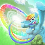 blue_body blue_feathers blue_fur cloud feathered_wings feathers female feral flying fur hair happy multicolored_hair multicolored_tail plant rainbow_hair rainbow_tail smile solo sonic_rainboom tail tree wings nori_cha friendship_is_magic hasbro my_little_pony mythology rainbow_dash_(mlp) equid equine mammal mythological_creature mythological_equine pegasus 1:1