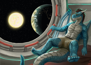 5_fingers 5_toes anthro blue_body blue_scales claws feet fingers floating horn male membrane_(anatomy) membranous_wings planet scales solo space spikes star sun tail toes universe window wings rhaenjarr european_mythology mythology dragon mythological_creature mythological_scalie scalie western_dragon 2020 digital_media_(artwork)