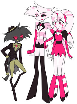 4_arms 4_legs armwear boots bow_tie clothed clothing elbow_gloves feathered_wings feathers female footwear gloves group handwear high_heeled_boots high_heels legwear male multi_arm multi_eye multi_limb shoes size_difference thigh_boots thigh_highs trio wings enaic31 hazbin_hotel hellaverse angel_dust arackniss_(hazbin_hotel) molly_(hazbin_hotel) angel arachnid arthropod demon humanoid spider absurd_res hi_res brother_(lore) brother_and_sister_(lore) brothers_(lore) sibling_(lore) sister_(lore)