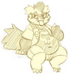 anthro anthrofied biped bottomwear clothing male overweight overweight_anthro overweight_male pokemorph shirt shorts simple_background sitting solo tongue tongue_out topwear rabidraccoon nintendo pokemon galarian_form galarian_zigzagoon generation_8_pokemon mammal pokemon_(species) regional_form_(pokemon) 2019