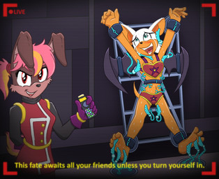 4_toes anthro barefoot blush bodily_fluids bon_bon_the_rabbit bound bra bra_and_panties breasts claws clothing controller crying_laughing cuff_(restraint) cuff_bracelet cuffed_ankles cuffed_wrists cuffs_(object) dialogue dominant dominant_anthro duo feathers feet female female/female hair laugh live_recording livestream panties pinch pinching_belly ponytail recording recording_video remote_control restraints soles spread_wings strapped submissive submissive_anthro submissive_female suffering sweat sweaty_abs sweaty_body sweaty_breasts sweaty_face sweaty_feet sweaty_legs tears text tickle_torture tickling tickling_feet toes underwear wings caroo sega sonic_the_hedgehog_(series) fan_character rouge_the_bat bat lagomorph leporid mammal rabbit