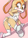 anal_access anthro assless_panties backless_panties blush chemise clothing eyelashes female footwear gloves handwear lingerie loli long_ears looking_back open_mouth panties rear_view simple_background solo strapless_clothing strapless_topwear tail topwear underwear young young_anthro vermelhatan sega sonic_the_hedgehog_(series) cream_the_rabbit lagomorph leporid mammal rabbit 2024 3:4 absurd_res digital_media_(artwork) hi_res