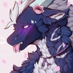 blue_body blue_eyes blue_fur blue_horn female feral fur horn inner_ear_fluff pink_tongue solo teeth tongue tuft white_body white_fur korka mythology dragon furred_dragon furred_scalie mythological_creature mythological_scalie scalie 1:1 hi_res