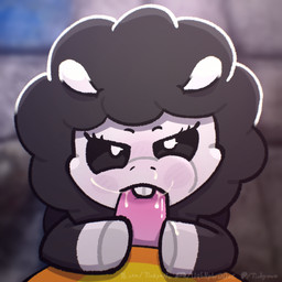 anthro bite black_body black_eyes black_fur blurred_background blush blush_lines bodily_fluids cum cum_from_nose cum_in_mouth cum_in_nose cum_inside cum_on_face cum_on_hand cum_on_penis cumshot duo ears_up ejaculation fellatio female fur genital_fluids genitals handjob hands-free looking_at_viewer male male/female oral orange_body orange_fur orgasm penile penis penis_bite pupils sex sucking_tip teeth teeth_showing white_body white_fur white_pupils yellow_body yellow_fur tinky mob_entertainment nightmare_critters poppy_playtime smiling_critters baba_chops_(poppy_playtime) dogday_(poppy_playtime) bovid canid canine canis caprine domestic_dog mammal sheep 1:1 hi_res