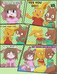 2011 anthro babystar biped bottomwear clean_diaper clothed clothing comic detailed_background dialogue diaper digital_media_(artwork) eeveelution english_text flareon fully_clothed fur gemma_polson generation_1_pokemon green_clothing green_shirt green_t-shirt green_topwear group hair hi_res male mammal monotone_bottomwear monotone_clothing monotone_shirt monotone_t-shirt monotone_topwear nintendo panel_skew pink_clothing pink_shirt pink_t-shirt pink_topwear pokemon pokemon_(species) rasile_murdock red_clothing red_shirt red_t-shirt red_topwear rodent sciurid shirt standing t-shirt text topwear tree_squirrel trio wearing_diaper young young_anthro zeezee_murdock