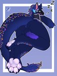 anthro balls genitals knot machine male nude pawpads paws protogen_visor sleeping solo sound_effects vowelless vowelless_sound_effect zzz moodybarks nebby_the_protogen protogen absurd_res hi_res