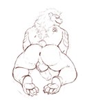 4_toes anthro anus backsack ball_tuft balls barazoku big_butt biped butt butt_focus claws erection feet genitals glans hair hindpaw humanoid_genitalia humanoid_penis kneeling looking_back male mature_male muscular muscular_anthro muscular_male nude pawpads paws penis perineum presenting presenting_anus presenting_hindquarters pubes rear_view short_tail smile soles solo tail toe_claws toes tuft bakemonoy barrus bear mammal absurd_res hi_res sketch