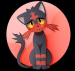 ambiguous_gender blush feral looking_at_viewer open_mouth simple_background solo yellow_sclera freeze-pop88 nintendo pokemon felid generation_7_pokemon litten mammal pokemon_(species) 2016 alpha_channel reaction_image