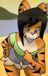 anthro clothed clothing female loli looking_at_viewer smile smirk smug solo young young_anthro mcfly0crash susy_sallister felid mammal pantherine tiger 2019 digital_media_(artwork)