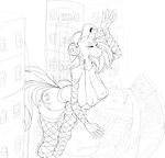 anthro big_breasts breasts female horn huge_breasts macro solo whoop hasbro my_little_pony mythology knoop knooper equid equine mammal mythological_creature mythological_equine unicorn absurd_res hi_res monochrome