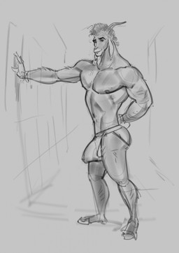 abstract_background anthro arm_hair athletic athletic_anthro athletic_male bedroom_eyes biped body_hair bovid_horn bulge caprine_horn chest_hair clothed clothing curly_hair detailed_bulge genital_outline goat_horn hair hand_behind_back horn jockstrap jockstrap_only leaning_on_wall locker_room male male_anthro muscular muscular_anthro muscular_male narrowed_eyes nipples penis_outline pose posed seductive smile smiling_at_viewer smirk smirking_at_viewer solo tenting text topless underwear underwear_only purplebirdman goat_(movie) sony_corporation sony_pictures will_harris bovid caprine goat mammal 2026 black_and_white detailed digital_drawing_(artwork) digital_media_(artwork) english_text full-length_portrait greyscale hi_res monochrome portrait shaded sketch