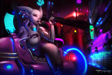 2013 absurd_res alien big_breasts black_nipples breasts building cat cigarette city collar dclzexon ear_piercing feline female fenoxo fur future glowing grey_fur gun hi_res hologram leotard lights lips mammal mechanical_arm night nipple_piercing nipples one_eye_closed piercing pistol pose ranged_weapon red_eyes sky solo street topless trials_in_tainted_space unknown_species weapon
Rating: Questionable
Score: 14
User: Juni221
Date: April 01, 2013