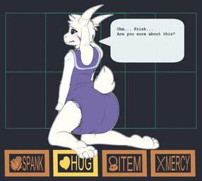 ageplay anthro asking asking_if_sure asking_viewer blush clean_diaper clothed clothing dialogue diaper diaper_under_clothing diaper_under_onesie fur horn infantilism male name_drop name_in_dialogue onesie polygonal_speech_bubble question roleplay snapsuit solo speech_bubble talking_to_viewer text tuft wearing_diaper white_body white_fur yes-no_question bubblepuppers undertale undertale_(series) asriel_dreemurr_(god_form) boss_monster_(undertale) bovid caprine mammal english_text